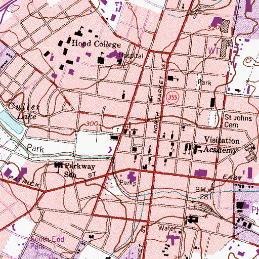 Topographic Map of Calvary United Methodist Church, MD