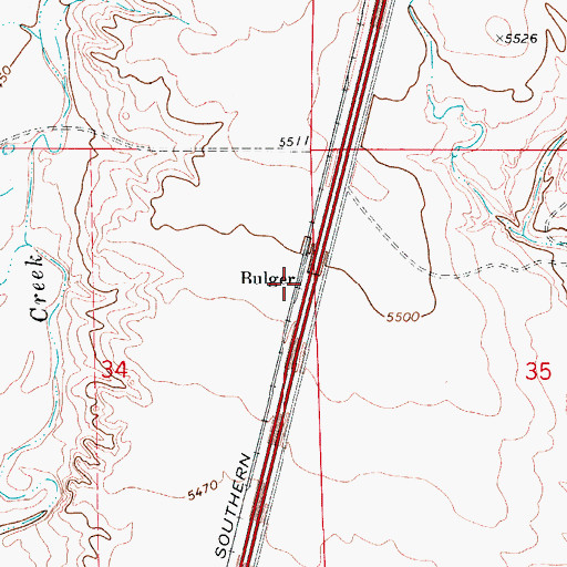 Topographic Map of Bulger, CO