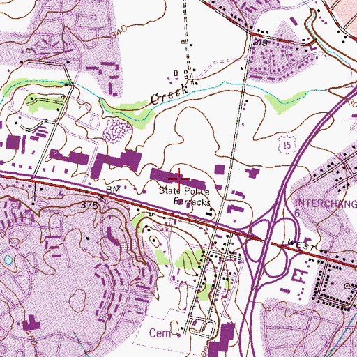 Topographic Map of Frederick County Square Shopping Center, MD