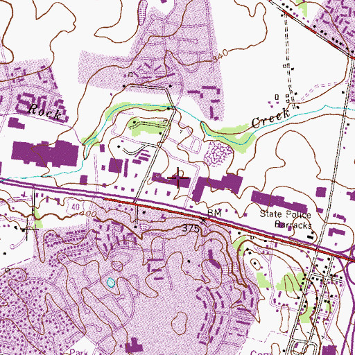 Topographic Map of Frederick Shoppers World Shopping Center, MD