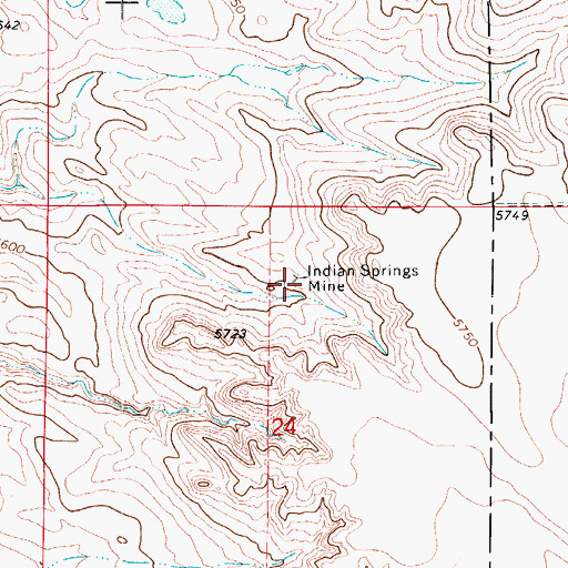Topographic Map of Indian Springs Mine, CO