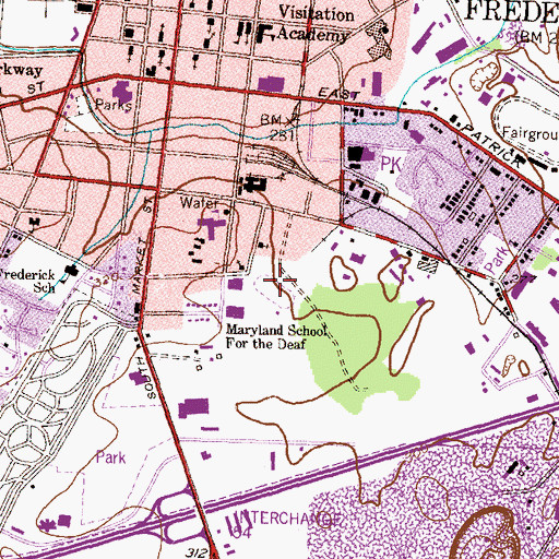 Topographic Map of Harry T Greager Memorial Athletic Field, MD
