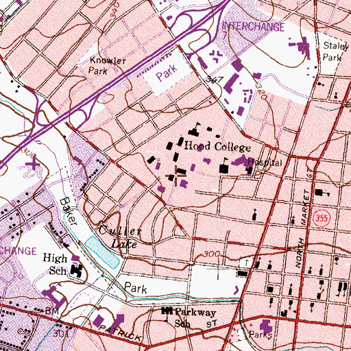 Topographic Map of Joseph Henry Apple Library, MD