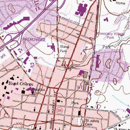 Topographic Map of Kingdom Hall of Jehovahs Witnesses, MD