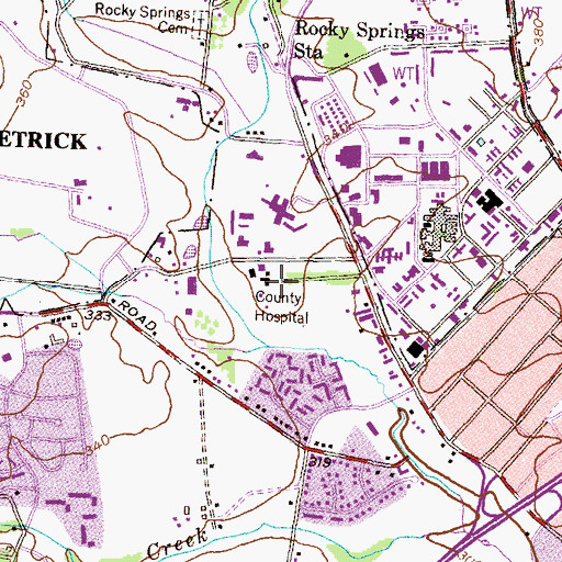 Topographic Map of Montevue Hospital, MD