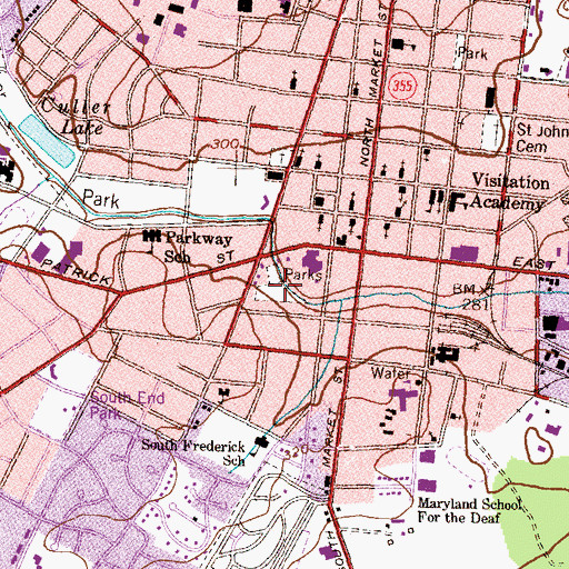 Topographic Map of Mullinix Park, MD