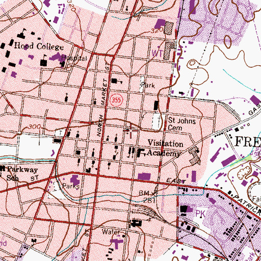 Topographic Map of Quinn Chapel African Methodist Episcopal Church, MD