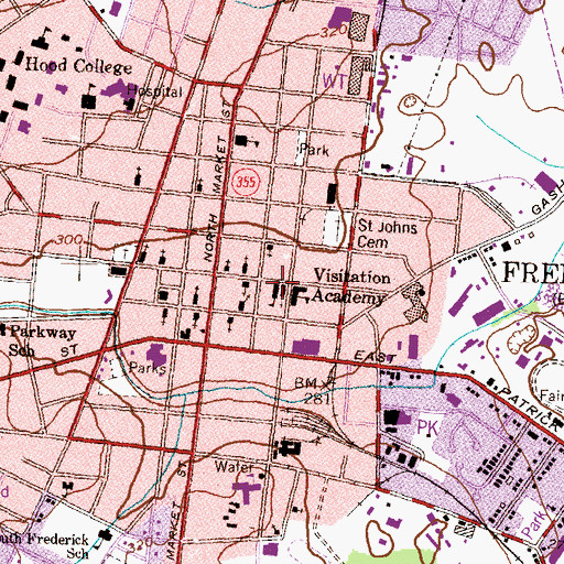 Topographic Map of Saint John Catholic School, MD