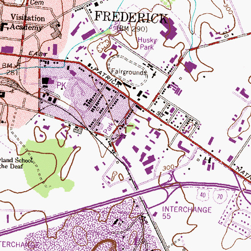 Topographic Map of Saint Timothys Sunday School, MD