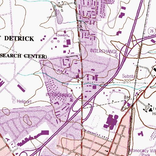Topographic Map of Antietam Village Shopping Center, MD