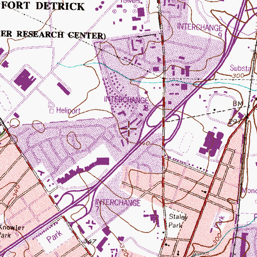 Topographic Map of Applegate, MD