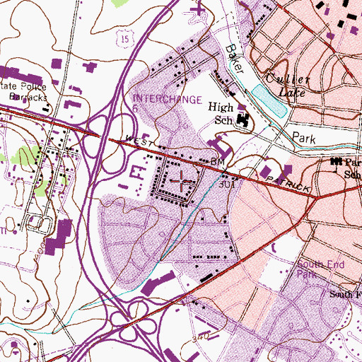 Topographic Map of Brigadoon, MD