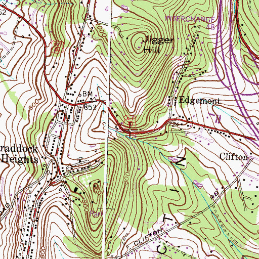 Topographic Map of Edgemont Station (historical), MD