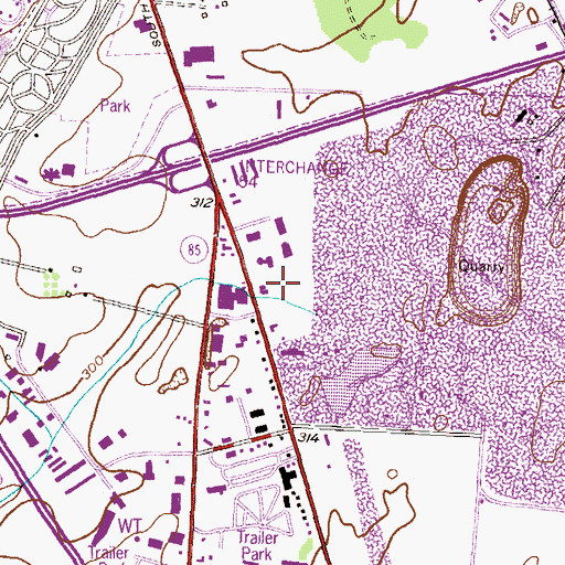 Topographic Map of Evergreen Point, MD