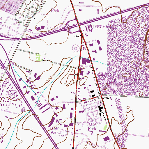 Topographic Map of Evergreen Square Shopping Center, MD