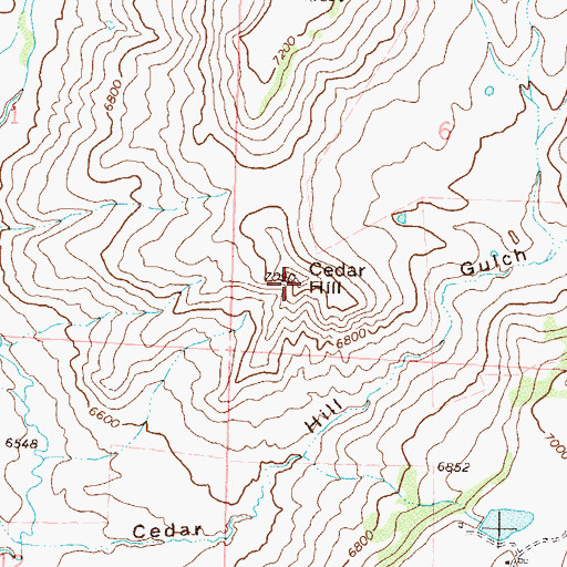 Topographic Map of Cedar Hill, CO