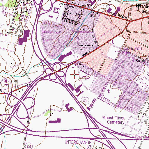 Topographic Map of Festival at Frederick Shopping Center, MD