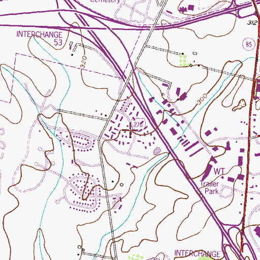 Topographic Map of Foxcroft, MD