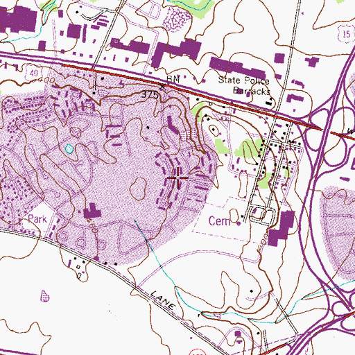 Topographic Map of Frederick Heights, MD