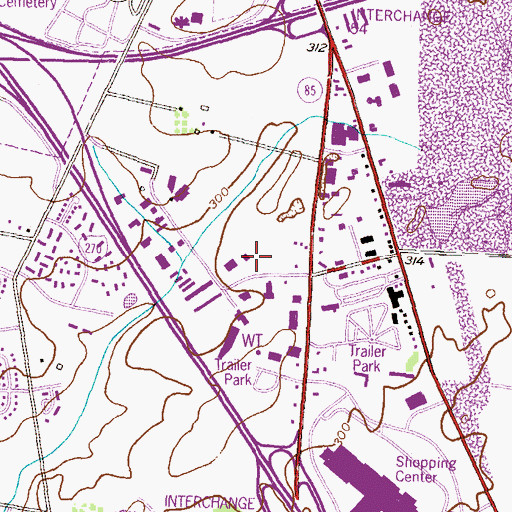 Topographic Map of Frederick Industrial Center, MD