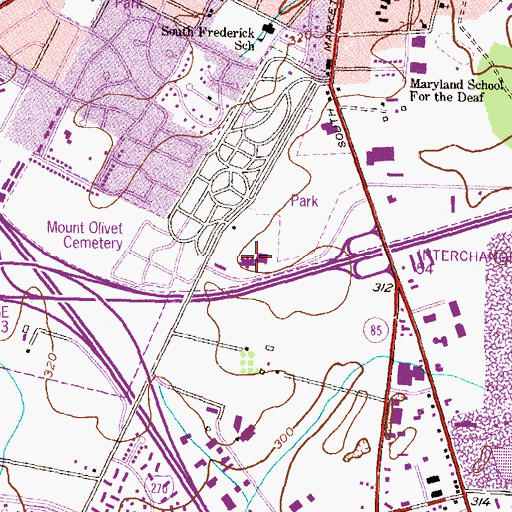 Topographic Map of Frederick Seventh Day Adventist Church, MD