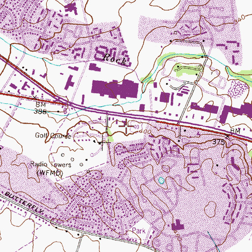 Topographic Map of Golden Mile Market Place Shopping Center, MD