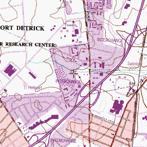 Topographic Map of Heather Ridge School, MD