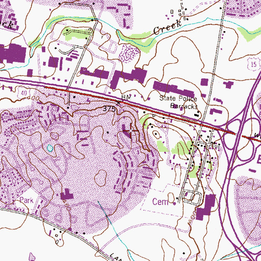 Topographic Map of Hillcrest Center Shopping Center, MD