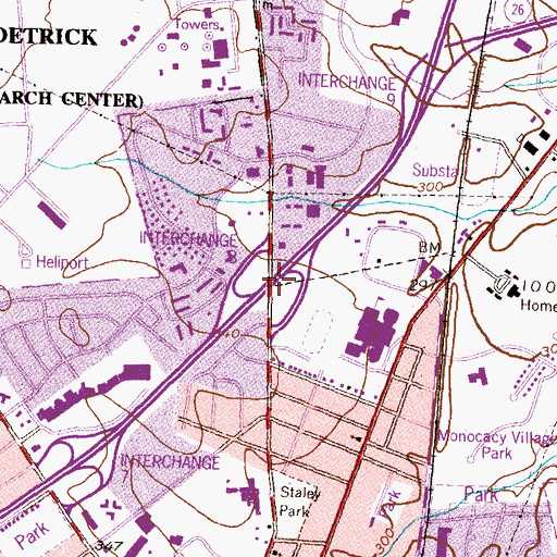 Topographic Map of Interchange 8, MD