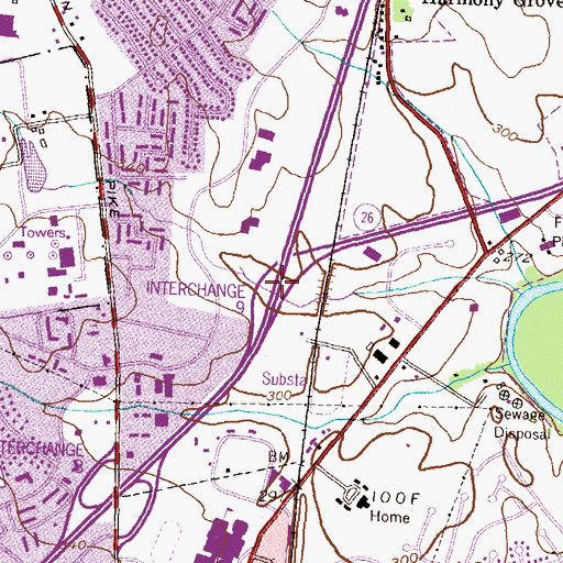 Topographic Map of Interchange 9, MD