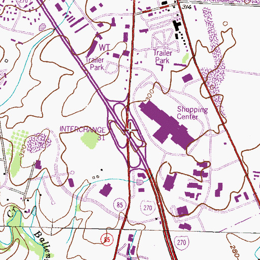 Topographic Map of Interchange 31, MD