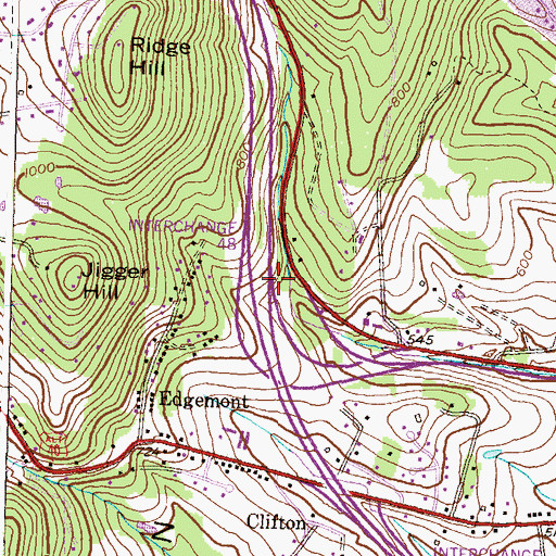 Topographic Map of Interchange 48, MD