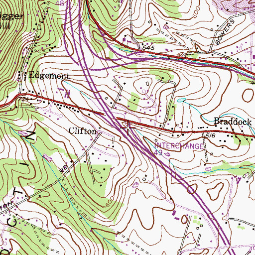 Topographic Map of Interchange 49, MD