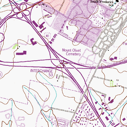 Topographic Map of Interchange 53, MD