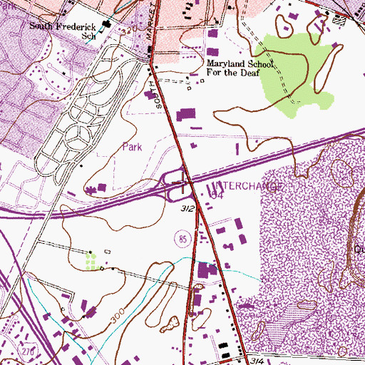 Topographic Map of Interchange 54, MD