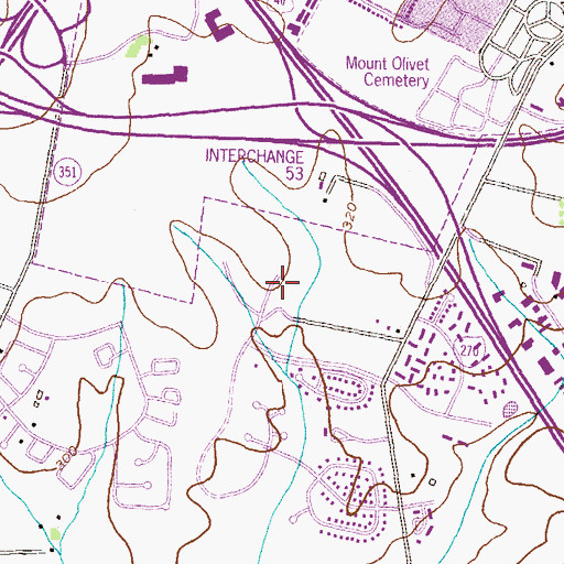 Topographic Map of Mountain Village, MD