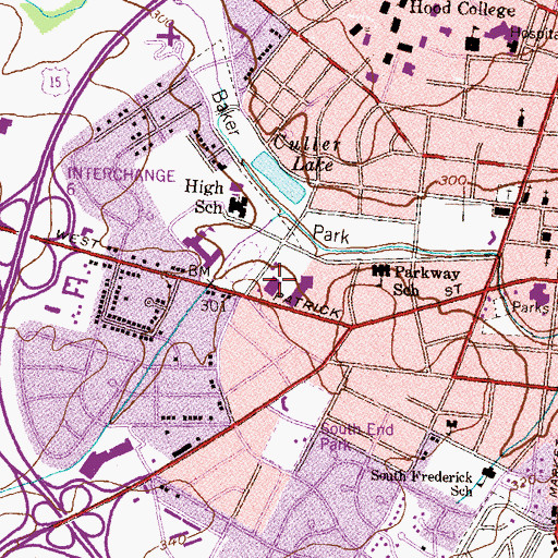 Topographic Map of Patrick Shopping Center, MD