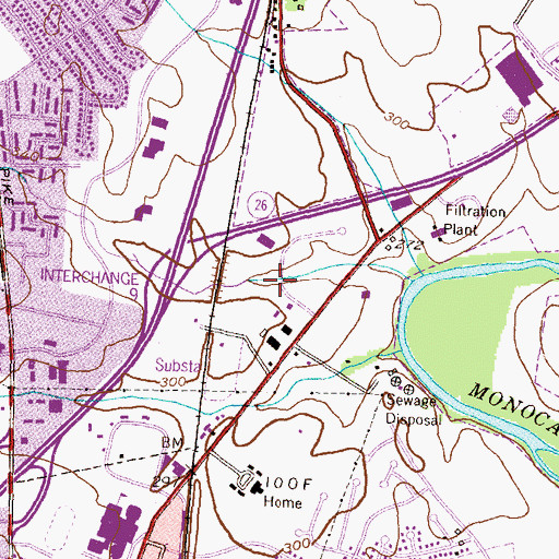 Topographic Map of Workmans Mill, MD
