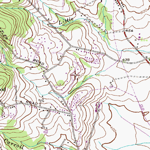 Topographic Map of Aynsley, MD