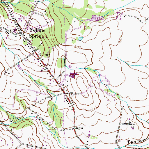 Topographic Map of Yellow Springs Elementary School, MD