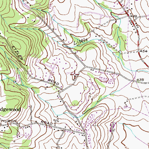 Topographic Map of Brookmere Farms, MD