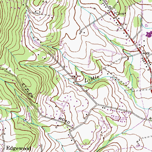 Topographic Map of Eyler Springs, MD
