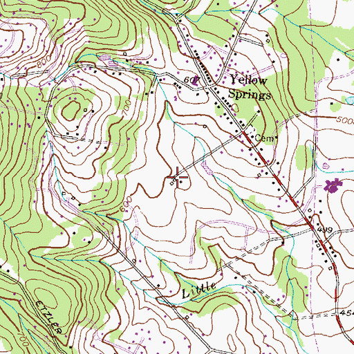 Topographic Map of Lawrence, MD