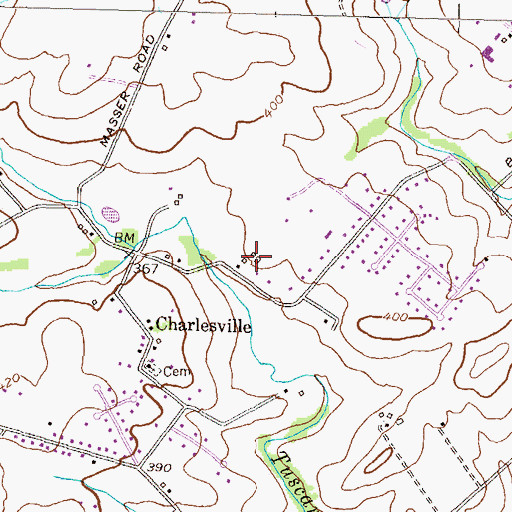 Topographic Map of Sundays Manor, MD