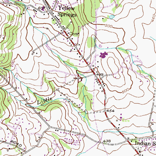 Topographic Map of White Flint Springs, MD