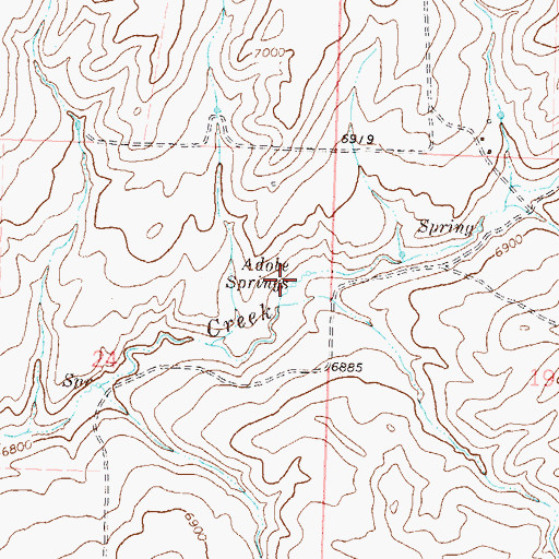 Topographic Map of Adobe Springs, CO
