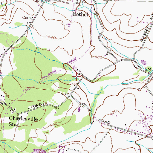 Topographic Map of Whiterock Run, MD