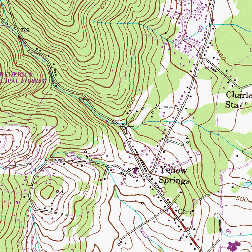 Topographic Map of Woods, MD