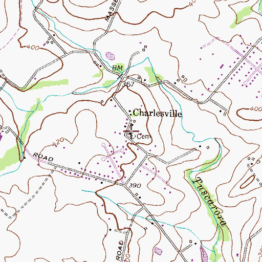 Topographic Map of Zion Reformed Church of Charlesville, MD