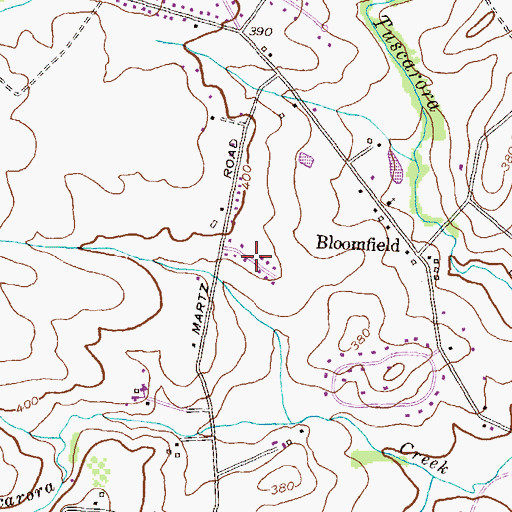 Topographic Map of Amelano Manor, MD